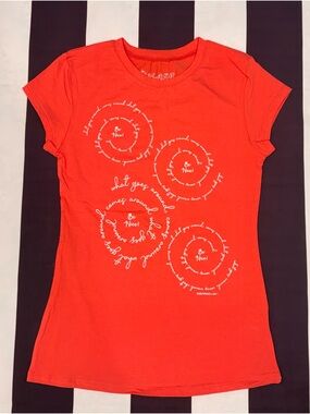 Splash Coral-Orange Graphic Tee with White Logo